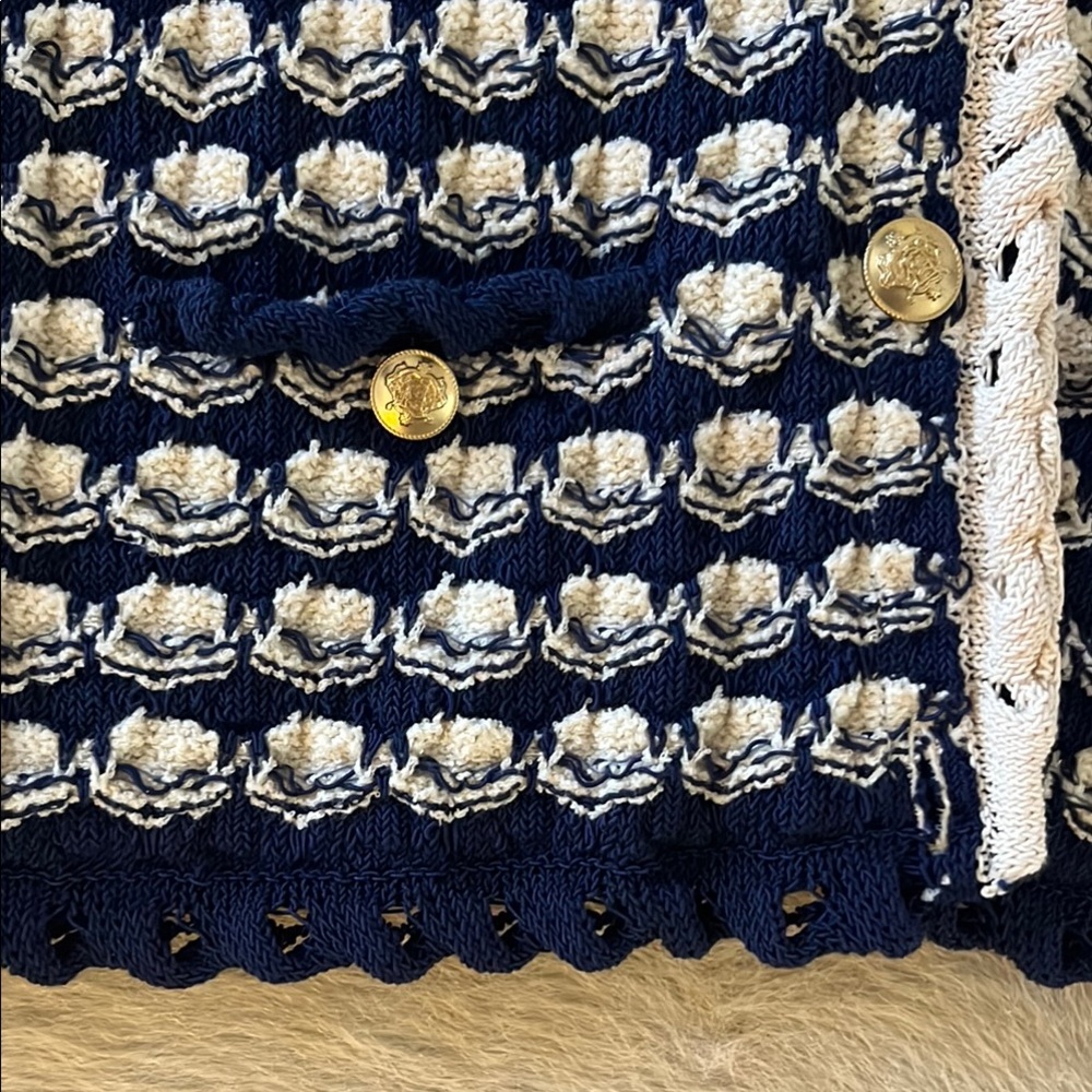 J. Crew Blue and Cream Cardigan Sweater - Picture 5 of 8